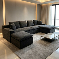 Canapé modulaire compressé moderne en tissu chenille avec ressorts ensachés et éponge, canapé nuage à assise profonde pour salon