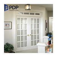 Porte extérieure décorative en aluminium sur mesure, double porte française, grille en verre trempé, anti-effraction, pour villa et résidence