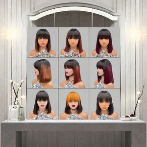 วิกผมมนุษย์ผมเรมี่<span class=keywords><strong>ยาว</strong></span>แบบบราซิลผมมนุษย์100% ผม<span class=keywords><strong>หน้าม้า</strong></span>แบบไม่ใช้กาวสองชั้น - Product Image 3