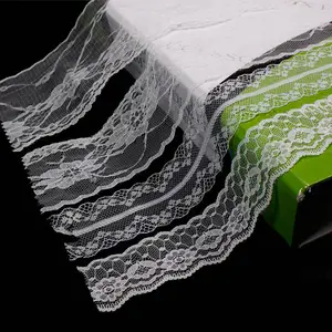 Manufacturer Supply Luxury White 100% Nylon Spandex French Lace Trim For Garment