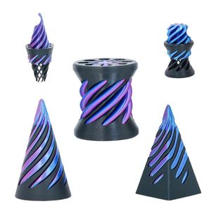 Juguete Antiestrés Impreso en 3D, Pirámide Giratoria, Juguete Educativo con Estructura Espiral 3D y Diseño de Vórtice Bicolor - Product Image 1