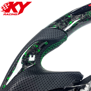 Volante deportivo personalizado de fibra de carbono forjada verde con cuero negro y LED RPM, adecuado para Infiniti Q50 Q50s Q50L Q60 Q60s Q70 - Product Image 2
