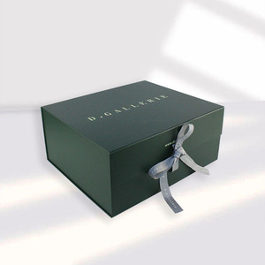 Custom Size Magnetic Folding Luxury Black Gift <b>Paper</b> Box Custom Logo Collapsible Packaging Magnetic <b>Boxes</b> With Ribbon Multicolor - Product Image 3