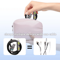Cables de Silicona USB Tipo C de 1M 2M, Cable Cargador 4 en 1 de 240W con Indicador de Luz LED Intermitente para Teléfono