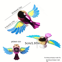 Ornement Adhésif Amusant pour Voiture et Moto : Oiseau Volant Simulé avec Ailes Mobiles et Oscillantes, en ABS, Rouge/Bleu, pour un Effet Rafraîchissant