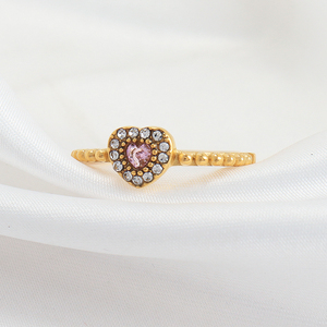 Nhẫn Màu Hồng Vĩnh Cửu Trang Sức Tinh Xảo Nhẫn Đá Hình Trái Tim Dễ Thương Đính Kim Cương CZ Nhiều Phong Cách Nhẫn Bánh Mì Baguette Đính Hôn Lễ Tình Nhân - Product Image 5