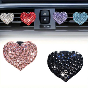 Heart-Shaped Fashionable Clay Rhinestone Car Air Vent Diffuser - Product Image 1