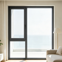 Ventana Abatible de Aluminio y Vidrio para Vivienda Familiar con Alto Rendimiento de Sellado, Resistente al Viento y al Polvo
