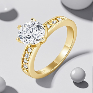 Verlovingsringen Voor Vrouwen 925 Sterling Verzilverd Met 14k 18K Goud Rose Goud Verguld Met Rhodium Rond Helder Zirkoon Ontwerp - Product Image 4