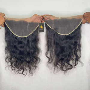 Extensions de cheveux non traités de temple indien fermeture de dentelle bouclée faisceaux à vagues profondes avec fermeture de dentelle HD frontale - Product Image 1