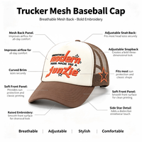 Gorra Trucker de Malla de 5 Paneles Personalizable de Alta Calidad con Cierre a Presión, Logotipo Bordado, para Deportes, Aire Libre, Playa, Casual, Viajes, con Frente de Espuma