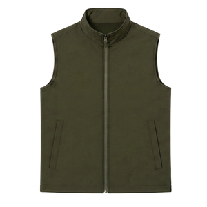 Gilet sans manches en toile pour homme, fermeture éclair, décontracté, hiver, extérieur, couleur unie, vintage, multi-poches, réversible, chaud, très vendu - Product Image 1