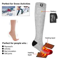 Kişiselleştirilmiş özel sıcak pamuk spor çoraplar üretici termal erkek kadın pil ısıtmalı çorap