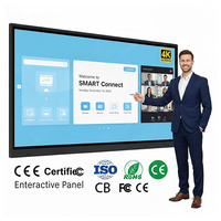 Système de conférence Android Windows OS, tableau blanc interactif intelligent multi-tailles 55 75 pouces 4K UHD 120Hz 20 points tactiles