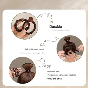 Elastici Semplici ed Eleganti per Coda di Cavallo Alta per Donna e Bambina, Fasce per Capelli Resistenti ad Alta Elasticità, Accessori per Capelli in Gomma - Product Image 4