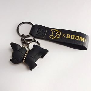 New Fashion French Punk Bulldog <b>Key</b> Chain PU Leather Dog <b>Key</b> Chain Accessories Men's and Women's <b>Key</b> Chain <b>Ring</b> - Product Image 5
