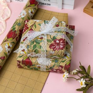 Wildflowers <b>Wrapping</b> <b>Paper</b> Roll 17 Inch X 16.5 Feet Kraft Floral Gift Wrap Eco Friendly Craft Packaging <b>Paper</b> - Product Image 2
