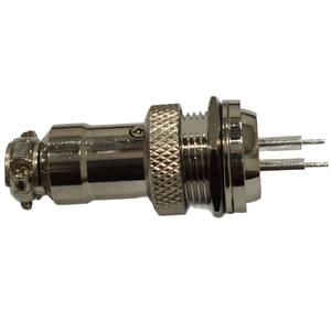 Conector de Aviación Xunlian GX16, 2 Pines, Terminal de Soldadura Macho, Carcasa Pulida, 600V, 15mm de Altura, 1.6mm de Grosor de Placa - Product Image 1