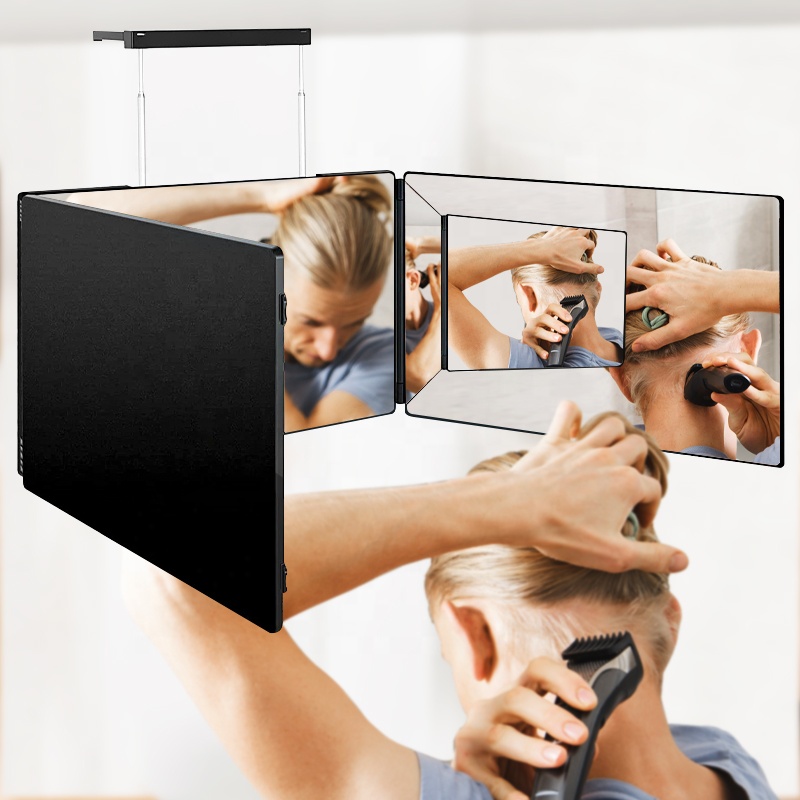 Greenfrom прическа 3 Way, складываются в три раза, Led настенное зеркало для макияжа для самостоятельного волосы резка Gmd731