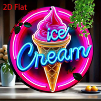 Enseigne au néon LED personnalisée Winbo avec impression UV pour la décoration de magasin, lumière personnalisée pour crème glacée pour centre commercial, café, boutique, enseigne au néon LED personnalisée