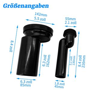 Kit de Conexión Universal para Inodoro Suspendido, Tubería de Drenaje de 90 mm, Tubería de Descarga de 45 mm para Sistemas de Cisterna Empotrada - Product Image 4