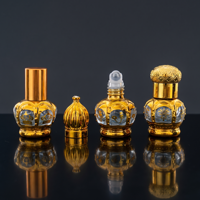 Flacon de parfum de luxe 3 ml en gros, fin, octogonal, avec bordure dorée, applicateur à bille, rechargeable, flacon de voyage, emballage cadeau