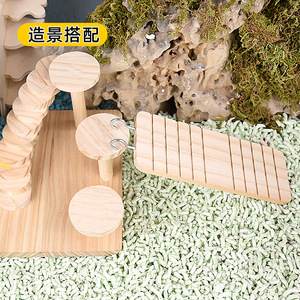 Wooden Hamster Climbing <b>Ladder</b> Exercise Toy Solid Wood <b>Platforms</b> For Small Pets Pet Supplies - Product Image 1