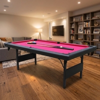Table de billard pliable de 7 pieds pour usage domestique, facile à plier, rangement compact, idéale pour les salles de jeux