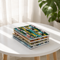 Carnet à spirales A4 avec couverture imprimée feuilles de palmier tropicales, différentes options de pages intérieures, logo personnalisé, vente en gros de fournitures scolaires et de bureau