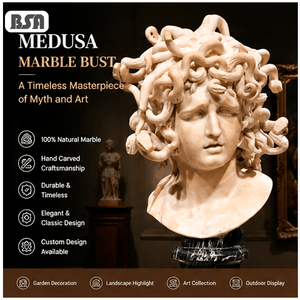 Statue de la Méduse classique de luxe BSA, sculpture de la Méduse de style européen pour villa et salle d'exposition, taille personnalisée prise en charge - Product Image 1