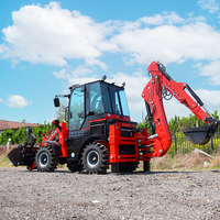 Mini-chargeuse sur pneus diesel haute performance avec pompe, excavatrice et chargeuse frontale