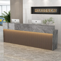 Meubles de bureau commerciaux de luxe légers de style médiéval, ensemble complet en MDF, armoire, comptoir de réception pour salon de beauté, restaurant