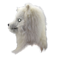 Couverture de tête de loup gris d'horreur Halloween masque en peluche mobile en latex d'animal de célébrité d'Internet pour les masques de fête de jeu en direct