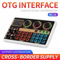 Carte son DAYMIC HC19 DJ Mixer, interface audio USB, 8 effets spéciaux, lumière RGB, double entrée micro pour diffusion en direct, karaoké
