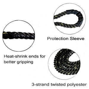 Corde de combat d'exercice d'entraînement en nylon de 2.8 mètres avec logo personnalisé Corde à sauter lourde avec corde à sauter lestée - Product Image 3