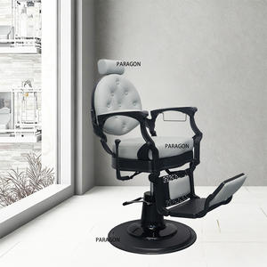 Silla de barbero <span class=keywords><strong>Lord</strong></span> Gold personalizada de primera calidad, fabricante de sillas de barbero de Metal de estilo real para <span class=keywords><strong>barber</strong></span>ías - Product Image 1