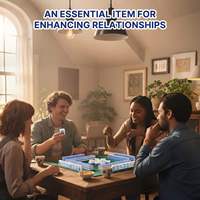 Mahjong américain de luxe 160 pièces, tuiles en porcelaine bleue et blanche, design artistique, jeu de table, en stock, livraison rapide