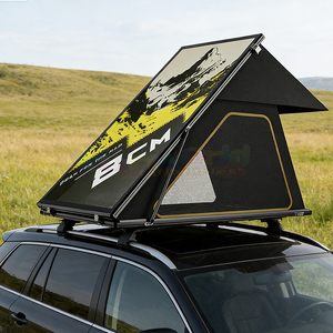 Tente de toit imperméable en aluminium triangulaire en fibre de carbone, tente de toit pour 4 personnes, tente de toit rigide en poly-coton - Product Image 5