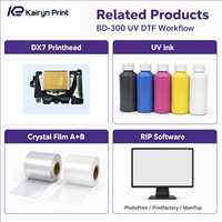 Impresora UV DTF BD1-300 de 300 mm con 1 Cabezal DX7, Tinta UV CMYKW para Impresión de Etiquetas de Cristal, Adhesivos, Vidrio, Metal, Azulejos y Calcomanías