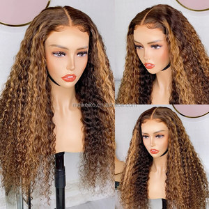 Làm nổi bật màu 4/27 tóc con người ren phía trước Tóc Giả Jerry xoăn glueless ren phía trước tóc giả cho phụ nữ da đen - Product Image 5