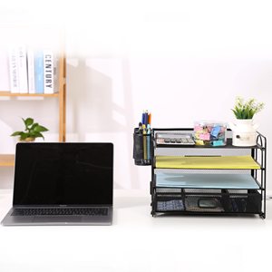 <span class=keywords><strong>Organisateur</strong></span> de fichiers de <span class=keywords><strong>bureau</strong></span> à 4 plateaux avec porte-stylo Fournitures de <span class=keywords><strong>bureau</strong></span> en maille Plateau à lettres en papier <span class=keywords><strong>Organisateur</strong></span> de <span class=keywords><strong>bureau</strong></span> avec tiroir - Product Image 2