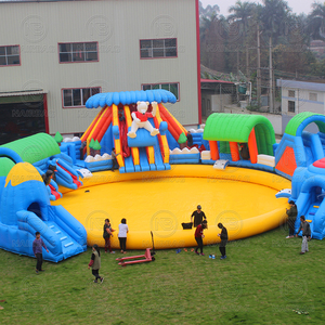 <span class=keywords><strong>Grand</strong></span> parc aquatique gonflable géant sur le thème de l'ours de dessin animé, avec toboggan aquatique mobile multi-pistes et parc de jeux gonflables amusant - Product Image 2
