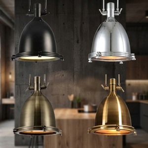 Suspension industrielle moderne style ferme, abat-jour en fer, LED dimmable, installation facile, luminaire de plafond suspendu pour restaurant - Product Image 3