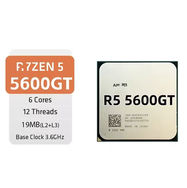 New R5 5600GT for Processor 3.7GHz 3MB L3 Cache for Desktop Socket AM4 Without Cooler