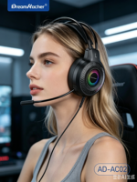 Auriculares para Juegos Dream Kacher con Micrófono para PC, Diseño Sobre la Oreja, Cancelación Activa de Ruido (ANC), Resistentes al Agua IPX-5, Cable USB de 2 Metros