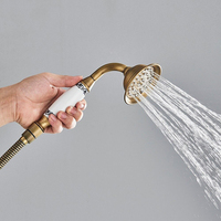 Ensemble combiné de douche murale en laiton antique Système de douche de salle de bain classique avec pommeau de douche de 8 pouces
