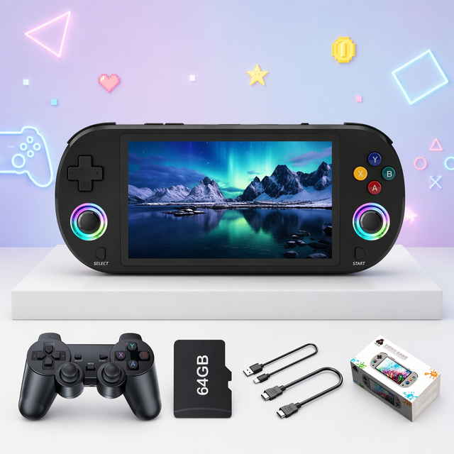 M22 Handheld Game Console 4.96''IPS Screen Linux System Joystick RGB Lighting Smart Pro 15000+ Games Retro Video Game Player