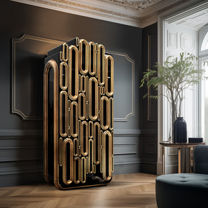 יוקרה מודרנית גבוהה-end להתאמה אישית נירוסטה בר סדירה עץ מלא וילה עיצוב וילה - Product Image 4