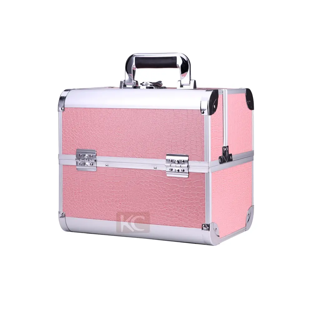 Fama Gecertificeerd Factory Nieuwste Drie Layer Dames Cosmetische Draagtas Make-Up Kits Voor Professionals Doos Aluminium Carry Case