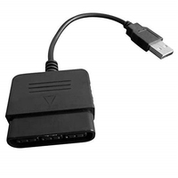 Adaptor kontroler Game USB PS2 ke PS3, kabel konverter pengontrol Game kompatibel untuk Sony PlayStation 2 3